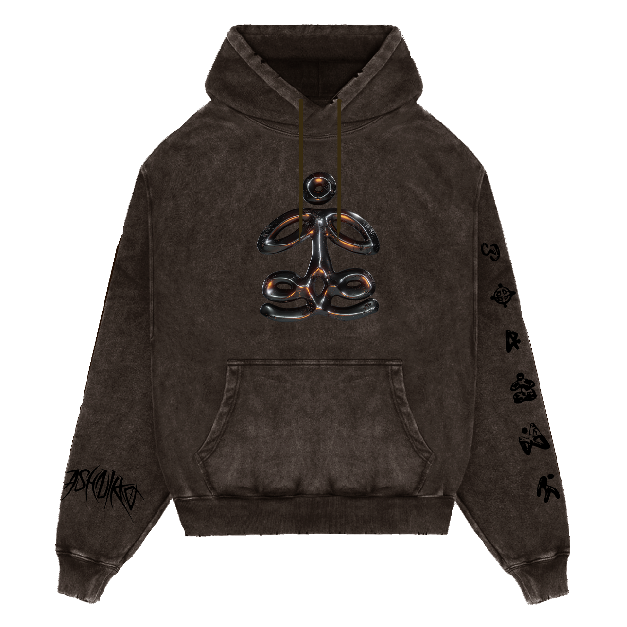 WEEDKILLER Faded Brown Hoodie